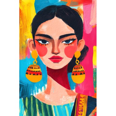 Schilderij illustratie art Vrouw 